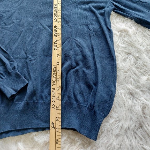 Modango Milano Men's Navy Blue 100% Wool High Neck Sweater Size M Made in Italy - Picture 5 of 8